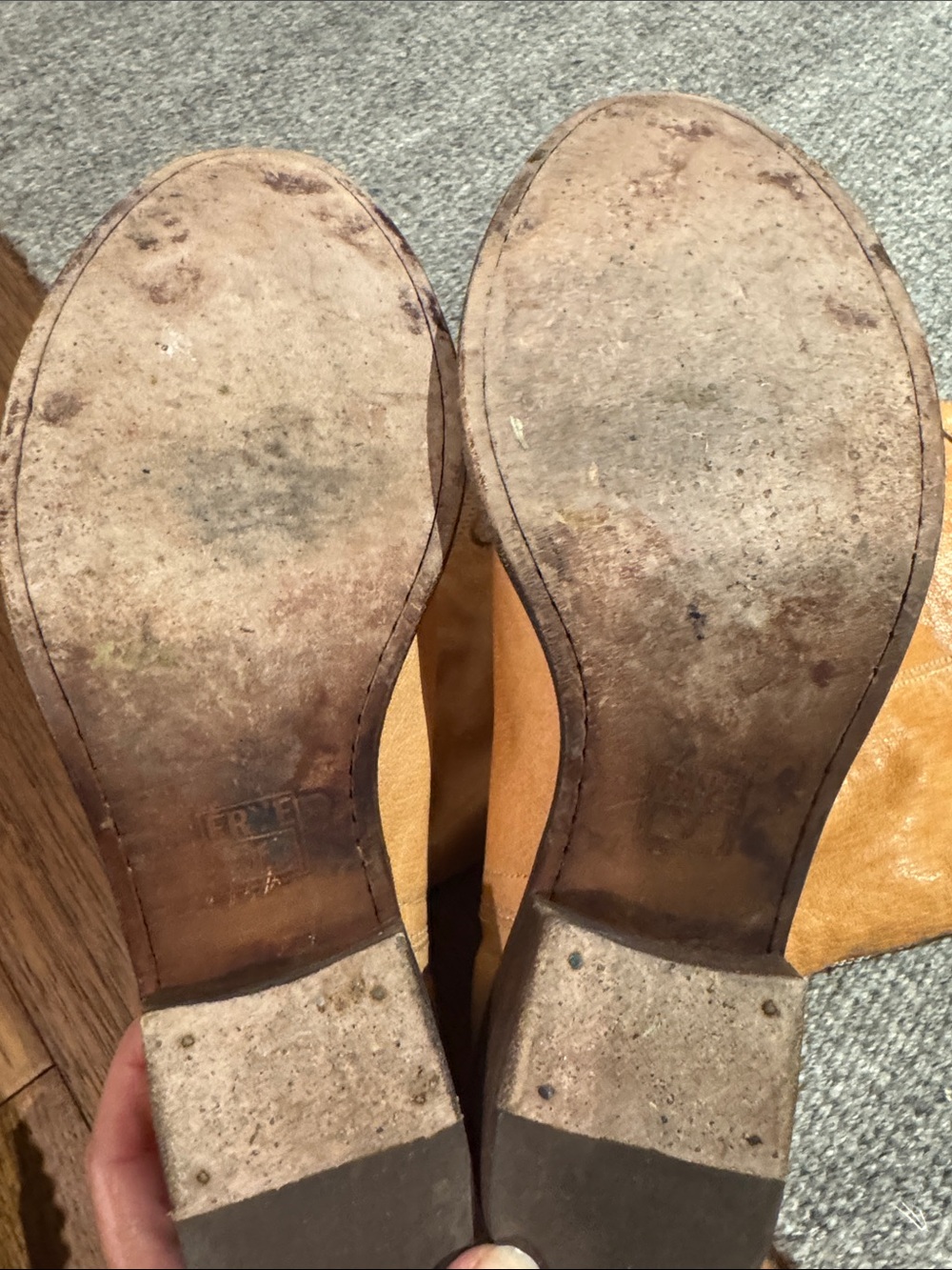 Frye Tan Leather Western Boots - Picture 2 of 5